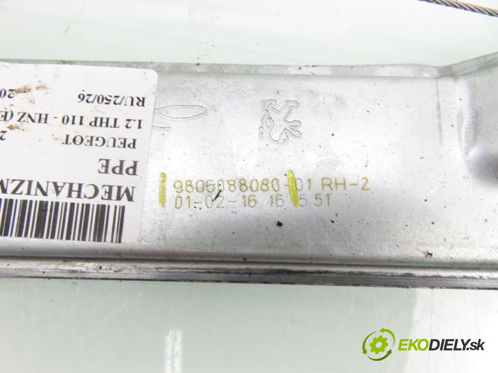 PEUGEOT 2008 I (CU_) CROSSOVER 2016 81,00 1.2 THP 110 - HNZ (EB2DT) 1199,00 Mechanizmus okien 9806081780 ; 9806088080 ; 0130822968