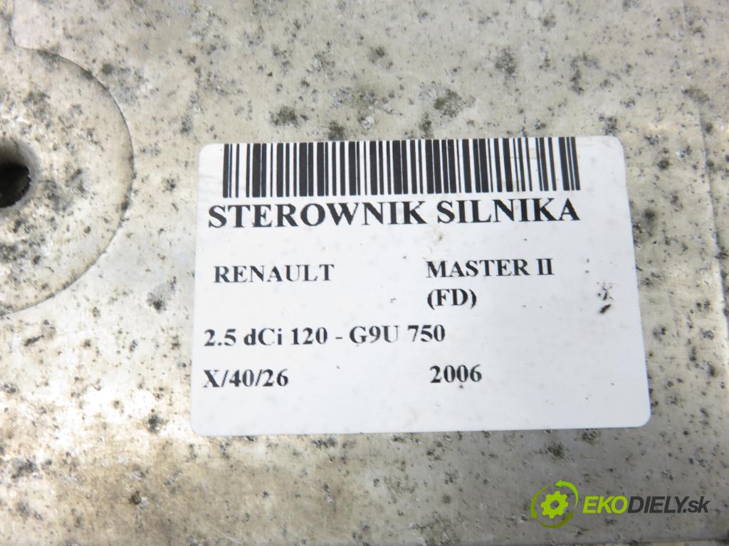 RENAULT MASTER II Skrzynia (FD) FURGON 2006 84,00 2.5 dCi 120 - G9U 750 2464,00 Riadiaca jednotka Motor 0281011940 ; 8200311550