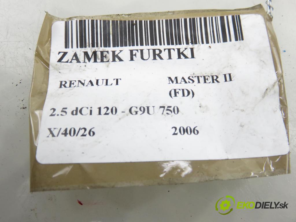 RENAULT MASTER II Skrzynia (FD) FURGON 2006 84,00 2.5 dCi 120 - G9U 750 2464,00 zámok BRÁNKY 352464