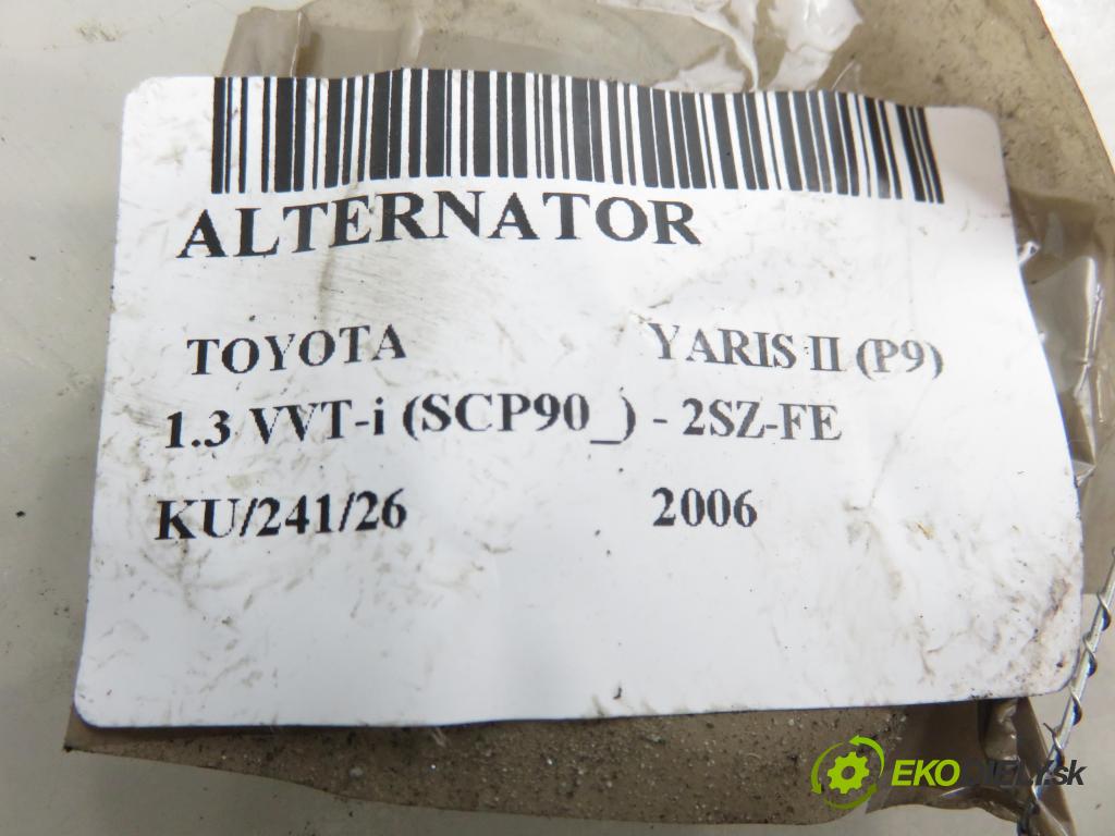 TOYOTA YARIS (_P9_) HB 2006 64,00 1.3 VVT-i (SCP90_) - 2SZ-FE 1298,00 Alternátor 270600J061 ; 0124225053 (Alternátor)
