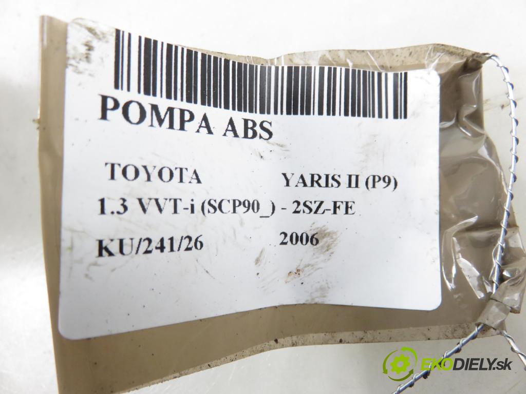TOYOTA YARIS (_P9_) HB 2006 64,00 1.3 VVT-i (SCP90_) - 2SZ-FE 1298,00 Pumpa ABS 445400D011 ; 06219007024 ; 895410D030 (Pumpa ABS)
