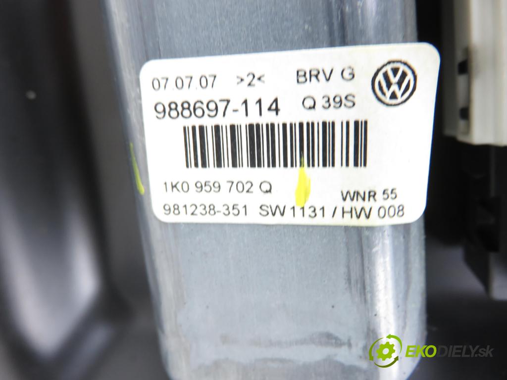 VW PASSAT B6 (3C2) SEDAN 2007 103,00 2.0 TDI 16V - BKP 1968,00 Mechanizmus okien 1K0959702Q ; 1K0959792M ; F005S00295