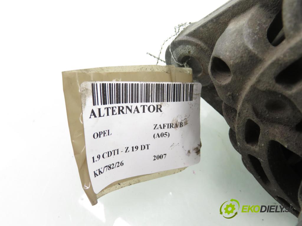 OPEL ZAFIRA B (A05) MINIVAN 2007 88,00 1.9 CDTI - Z 19 DT 1910,00 Alternátor 13117340 (Alternátor)