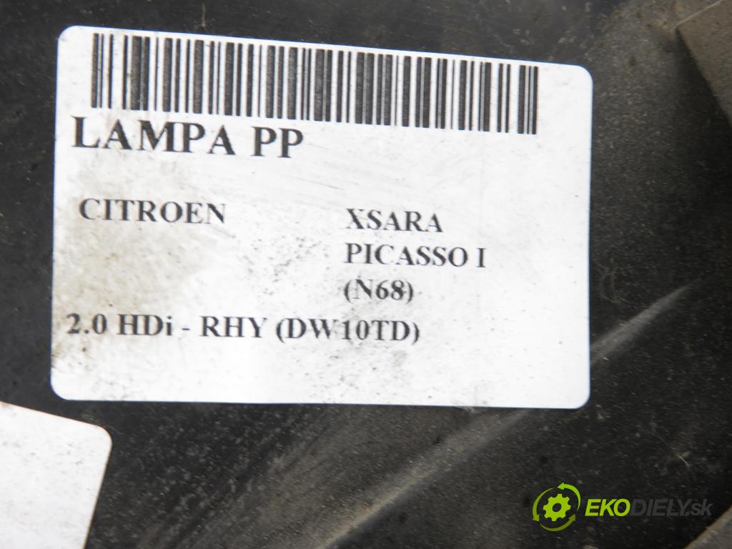 CITROEN XSARA PICASSO (N68) MINIVAN 2000 66,00 2.0 HDi 8V 90 - RHY 1997,00 Svetlo PP 9631494980