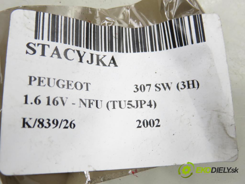 PEUGEOT 307 SW (3H) KOMBI 2002 81,00 1.6 16V - NFU (TU5JP4) 1587,00 spinačka 9632897680 ; 36353100 (Spínacia skrinka)