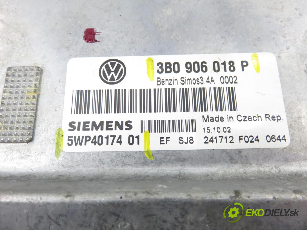 VW PASSAT B5.5 Variant (3B6) KOMBI 2003 75,00 1.6 - ALZ 1595,00 Riadiaca jednotka Motor 3B0906018P ; 5WP4017401