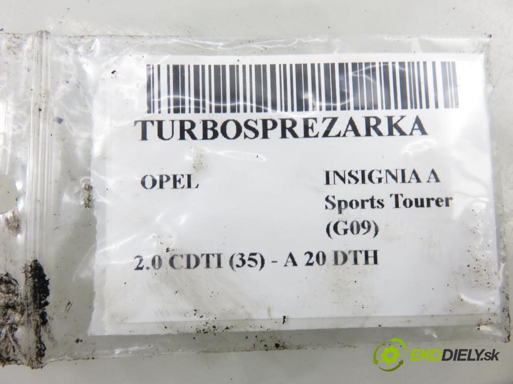 OPEL INSIGNIA A Sports Tourer (G09) KOMBI 2011 118,00 2.0 CDTI 160 - A 20 DTH 1956,00 RYCHLONABÍJEČKA: 55570748 (Kompletní turbodmychadlo)