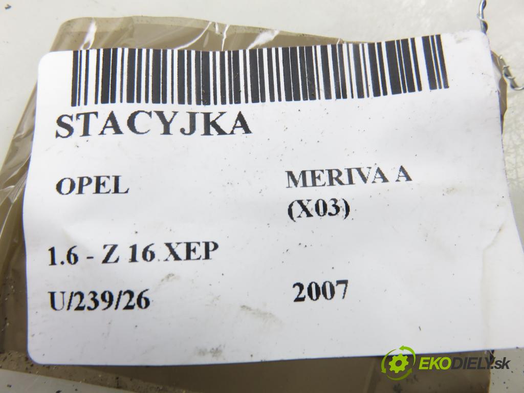 OPEL MERIVA A nadwozie wielkoprzestrzenne (MPV) (X03) HB 2007 77,00 1.6 - Z 16 XEP 1598,00 spínačka 90589389 ; 13144390 (Spínací skříňka)