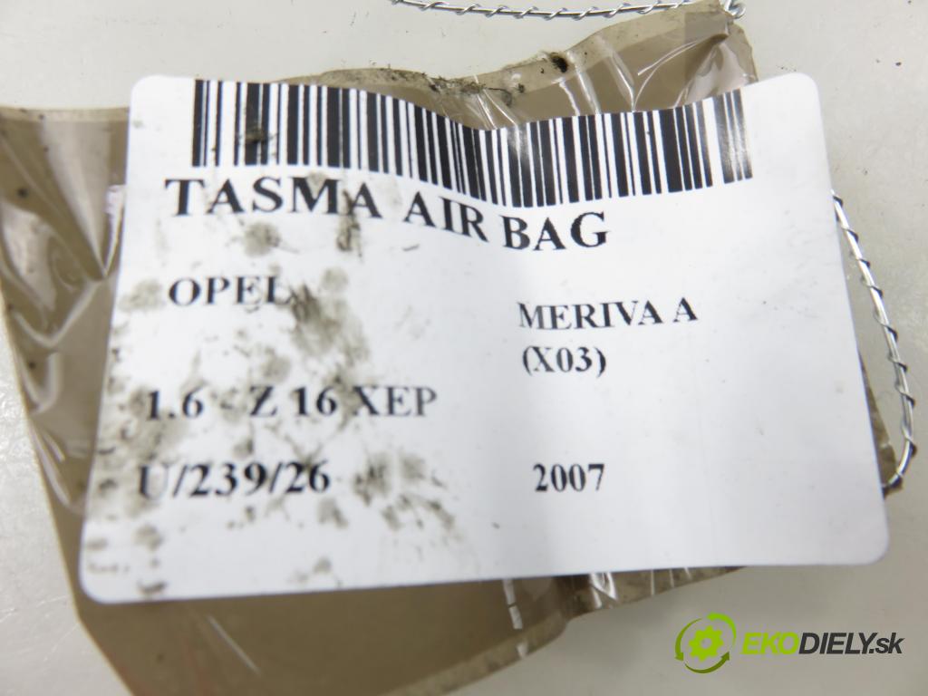 OPEL MERIVA A nadwozie wielkoprzestrzenne (MPV) (X03) HB 2007 77,00 1.6 - Z 16 XEP 1598,00 PÁSKA: air BAG 13337298