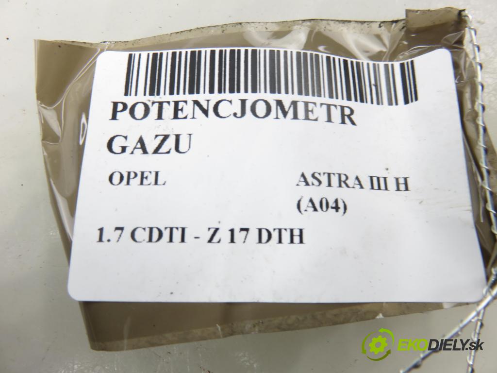 OPEL ASTRA H (A04) HB 2005 74,00 1.7 CDTI 100 - Z 17 DTH 1686,00 potenciometr plynového pedálu 9157998BK ; 6PV00811200 (Potenciometr plynového pedálu)