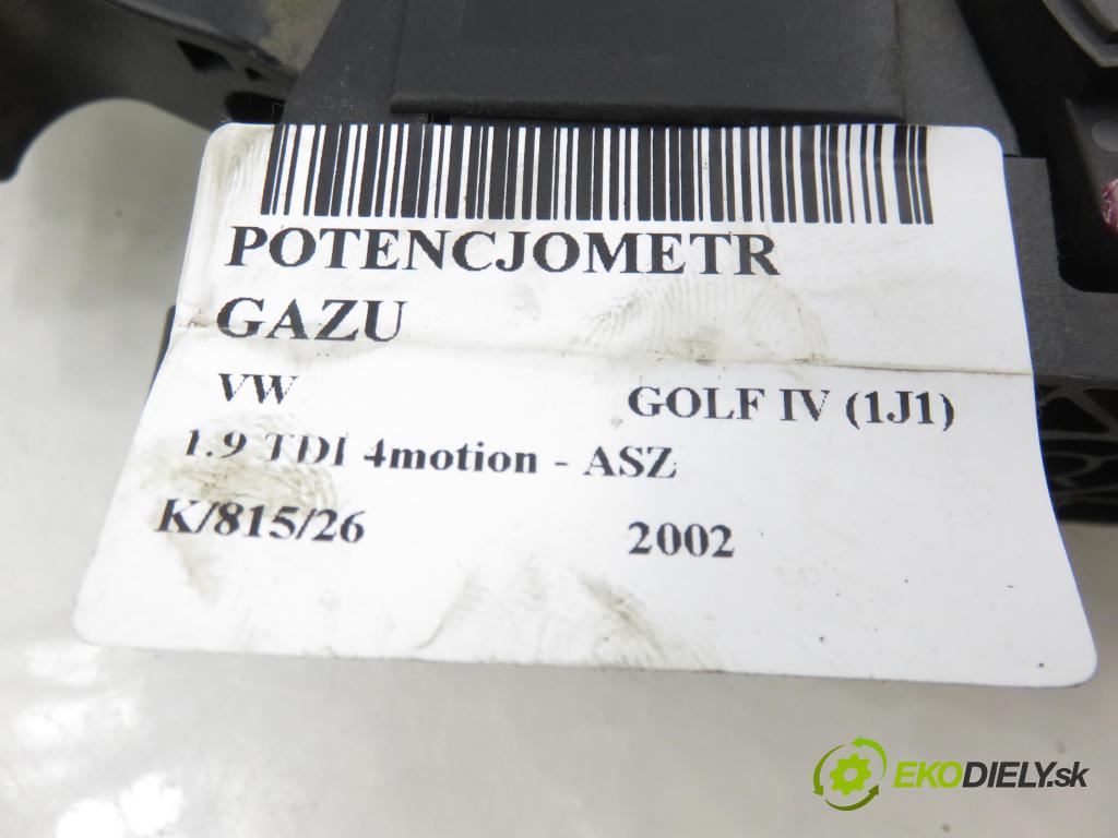 VW GOLF IV (1J1) HB 2002 96,00 1.9 TDI 4motion - ASZ 1896,00 potenciometr plynového pedálu 1J1721503K ; 0281002342 (Potenciometr plynového pedálu)