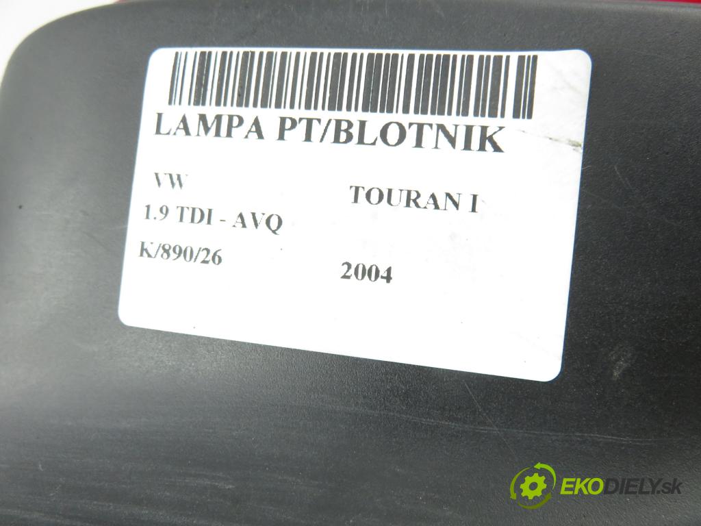 VW TOURAN (1T1, 1T2) MINIVAN 2004 74,00 1.9 TDI - AVQ 1896,00 Svetlo pravé zadné 1T0945096C ; 1T0945112B