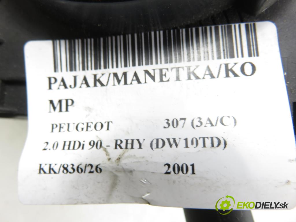 PEUGEOT 307 (3A/C) HB 2001 66,00 2.0 HDi 90 - RHY (DW10TD) 1997,00 páčka/prepínač 96439229ZL