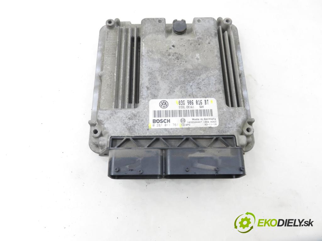 VW TOURAN (1T1, 1T2) MINIVAN 2004 74,00 1.9 TDI PD 100 - AVQ 1896,00 řídící jednotka motora 03G906016BT ; 0281011761