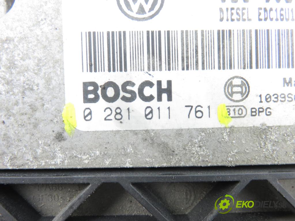 VW TOURAN (1T1, 1T2) MINIVAN 2004 74,00 1.9 TDI PD 100 - AVQ 1896,00 řídící jednotka motora 03G906016BT ; 0281011761