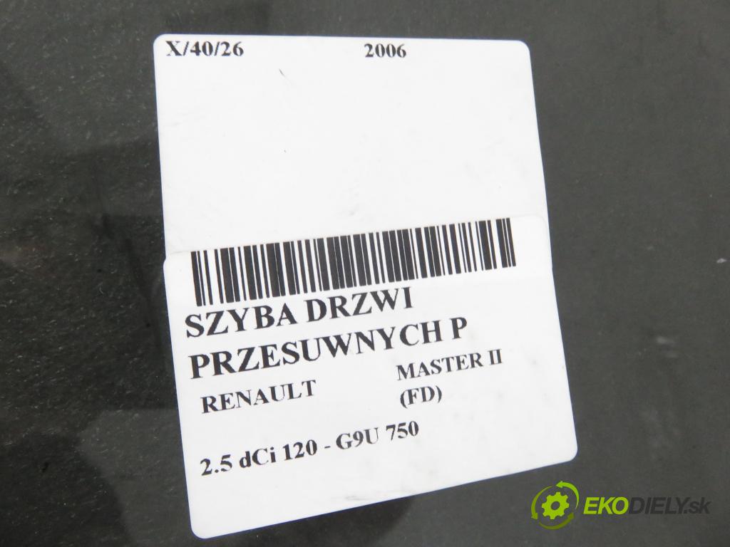 RENAULT MASTER II Skrzynia (FD) FURGON 2006 84,00 2.5 dCi 120 - G9U 750 2464,00 Okno Dvere posúvne P