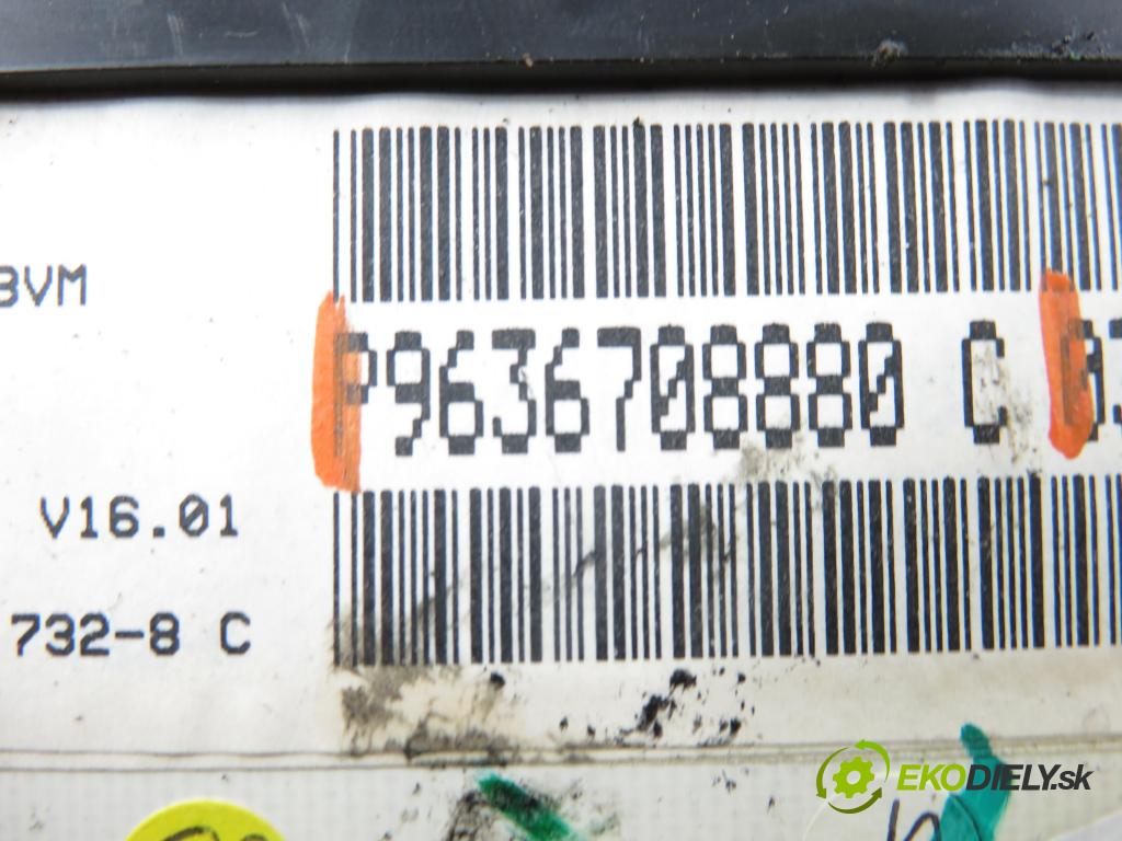 PEUGEOT 307 (3A/C) HB 2001 66,00 2.0 HDi 90 - RHY (DW10TD) 1997,00 Prístrojovka elektrický 9636708880C
