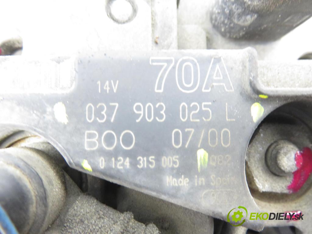 VW POLO CLASSIC (6V2) SEDAN 2000 44,00 1.4 60 - AEX 1390,00 Alternátor 037903025L ; 0124315005 (Alternátor)