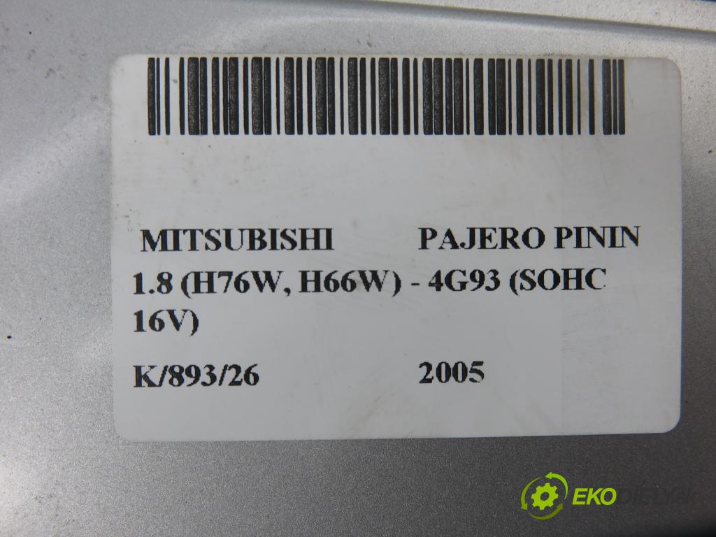 MITSUBISHI PAJERO PININ (H6_W, H7_W) TERENOWY 2005 84,00 1.8 (H76W, H66W) - 4G93 (SOHC 16V) 1834,00 Vešiak: KOLA: ZÁLOHOVANIE: MR418195
