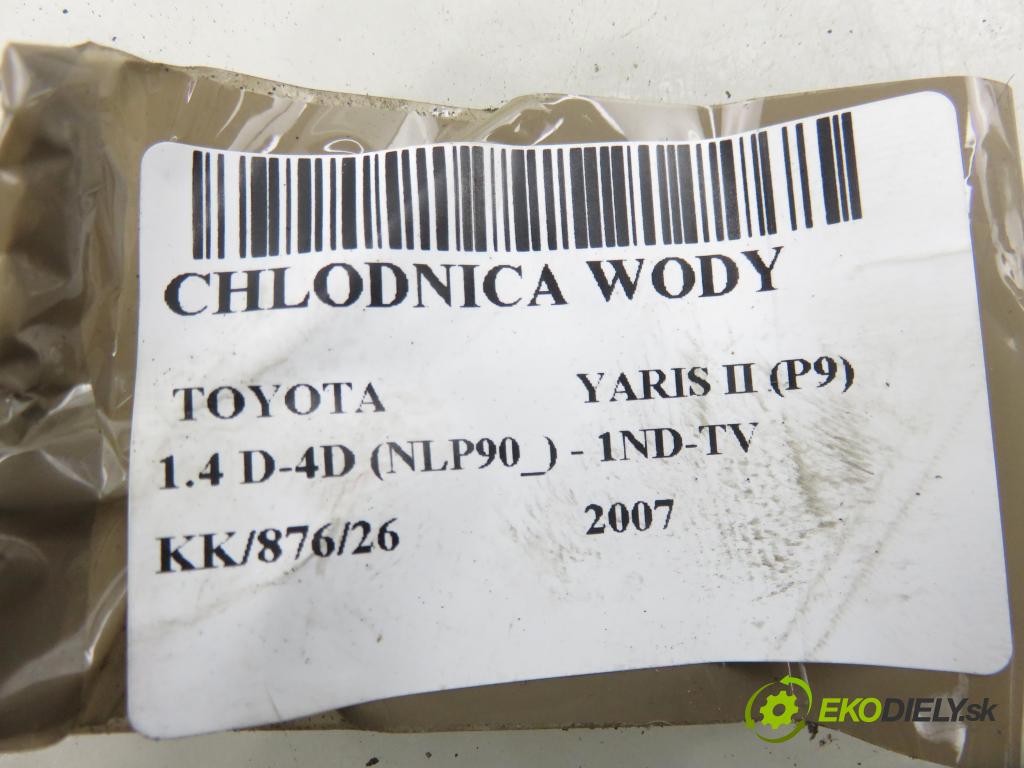 TOYOTA YARIS (_P9_) HB 2007 66,00 1.4 D-4D (NLP90_) - 1ND-TV 1364,00 chladič vody