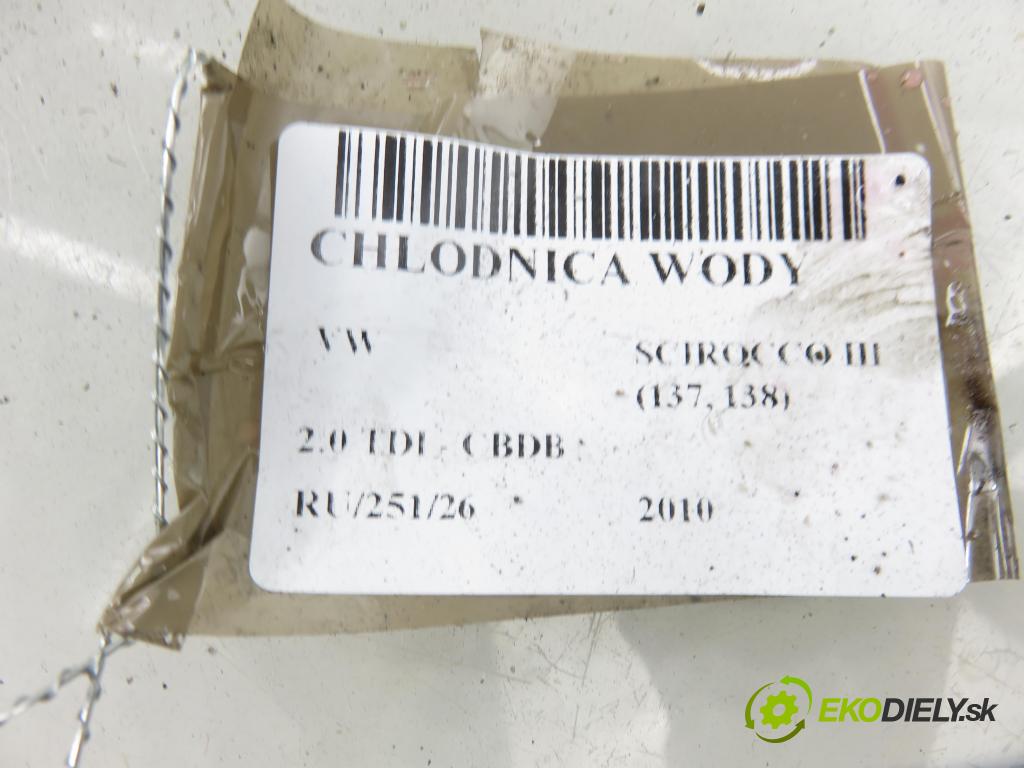 VW SCIROCCO III (137, 138) COUPE 2010 103,00 2.0 TDI - CBDB 1968,00 chladič vody