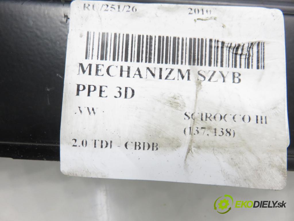 VW SCIROCCO III (137, 138) COUPE 2010 103,00 2.0 TDI - CBDB 1968,00 Mechanizmus okien 3D 5K0959792A ; 1Q0959702H