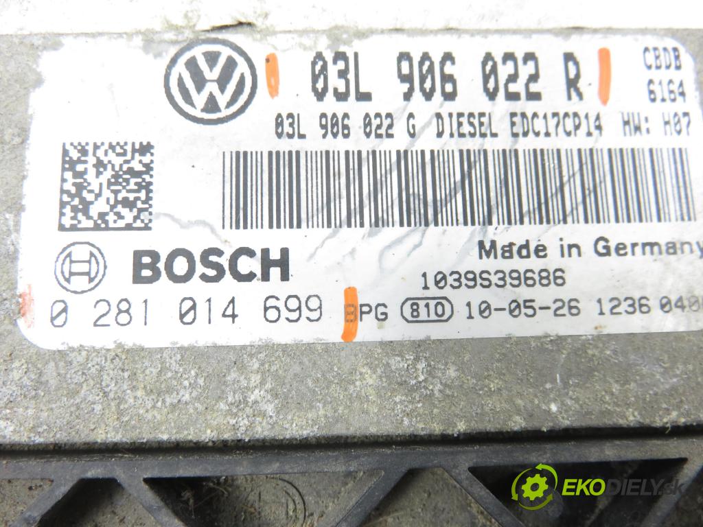 VW SCIROCCO III (137, 138) COUPE 2010 103,00 2.0 TDI - CBDB 1968,00 Riadiaca jednotka Motor 0281014699 ; 03L906022R