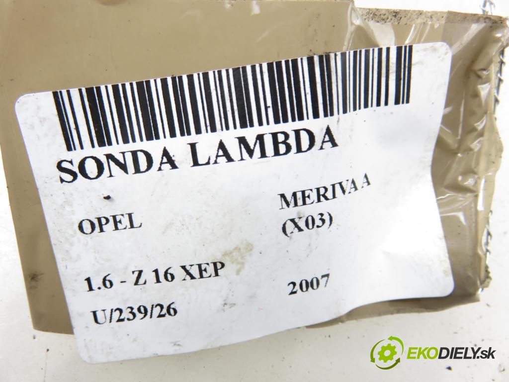 OPEL MERIVA A nadwozie wielkoprzestrzenne (MPV) (X03) HB 2007 77,00 1.6 16V 105 - Z 16 XEP 1598,00 sonda lambda 55563403 (Lambda sonda)