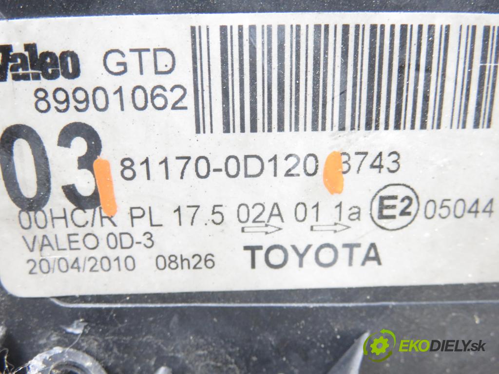 TOYOTA YARIS (_P9_) HB 2008 66,00 1.4 D-4D (NLP90_) - 1ND-TV 1364,00 Svetlo LP 811700D120