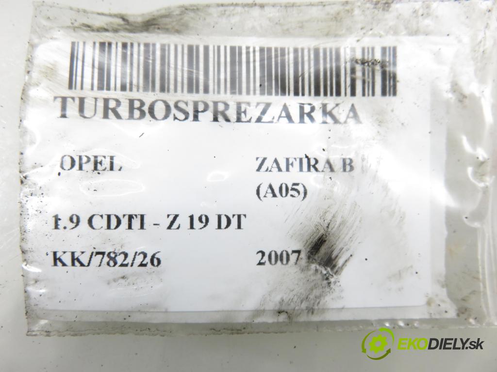 OPEL ZAFIRA B (A05) MINIVAN 2007 88,00 1.9 CDTI - Z 19 DT 1910,00 Turbodúchadlo 7678350003 ; 9102117015 (Turbodúchadlo (kompletné))