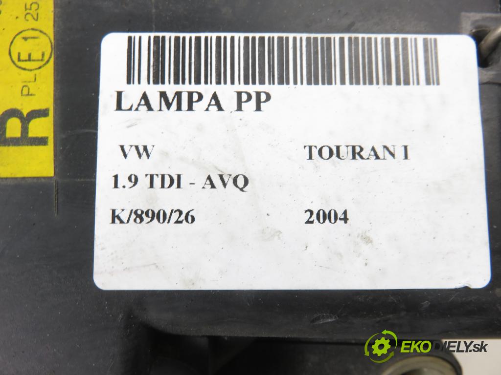 VW TOURAN (1T1, 1T2) MINIVAN 2004 74,00 1.9 TDI - AVQ 1896,00 světlo PP 0301205202