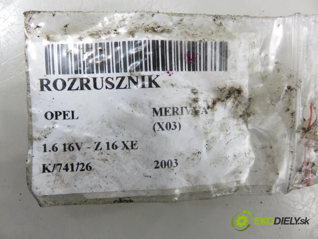 OPEL MERIVA A nadwozie wielkoprzestrzenne (MPV) (X03) HB 2003 74,00 1.6 16V - Z 16 XE 1598,00 startér D6RA249 ; 09115191 (Startér)