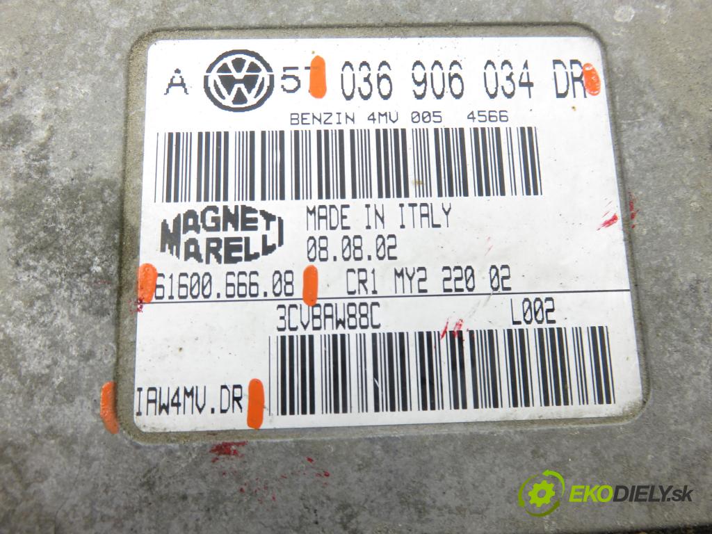 VW GOLF IV (1J1) HB 2002 77,00 1.6 16V - BCB 1598,00 Riadiaca jednotka Motor 036906034DR ; 6160066608 ; IAW4MVDR