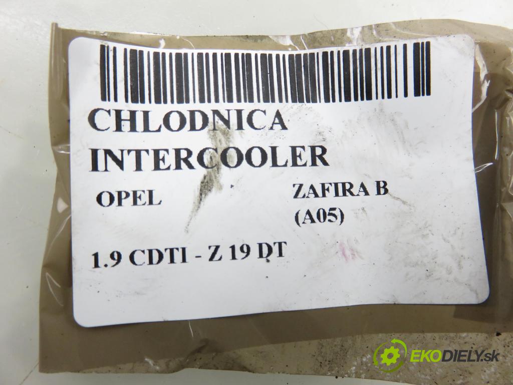OPEL ZAFIRA B (A05) MINIVAN 2007 88,00 1.9 CDTI 8V 120 - Z 19 DT 1910,00 chladič intercooler 13213402