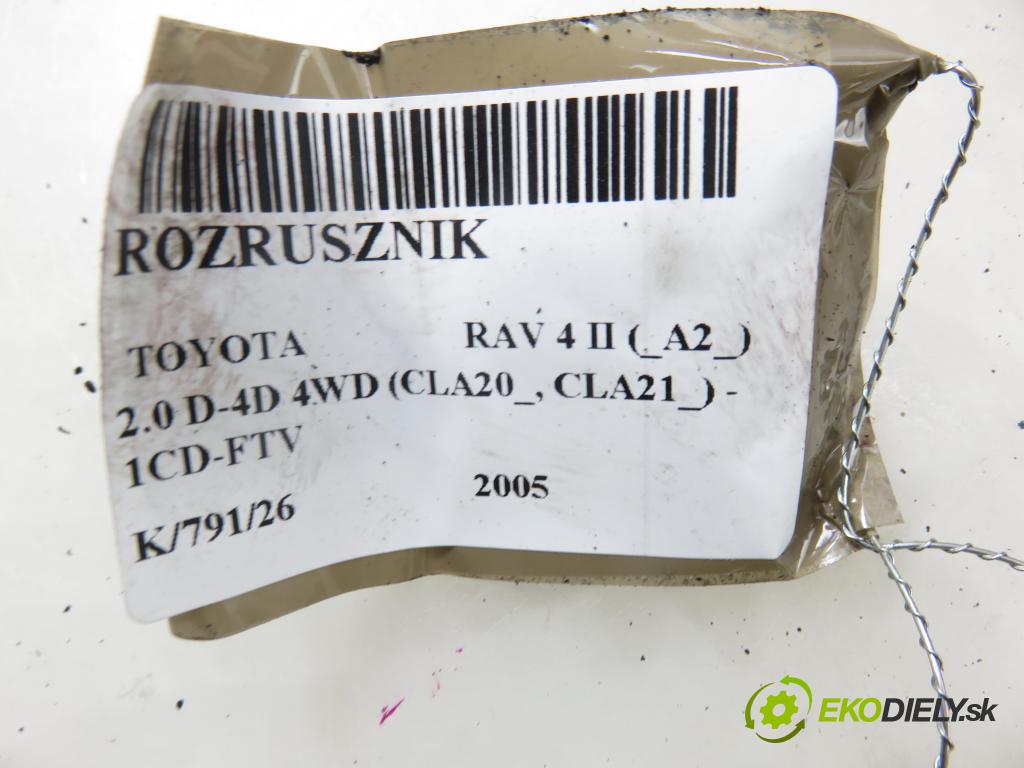 TOYOTA RAV 4 II (_A2_) SUV 2005 85,00 2.0 D-4D 4WD (CLA20_, CLA21_) - 1CD-FTV 1995,00 Štartér 2810064430 ; 2280009221 (Štartér)