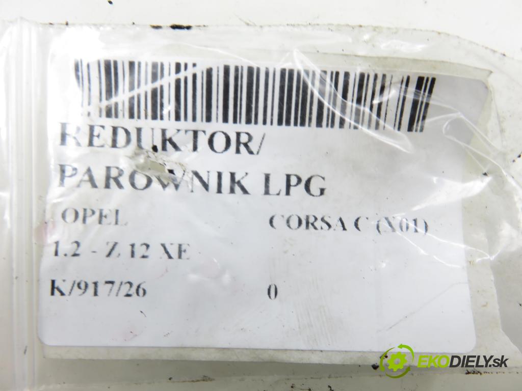 OPEL CORSA C (X01) HB 2000 55,00 1.2 16V 75 - Z 12 XE 1199,00 reduktor: Výparník LPG 67R010016