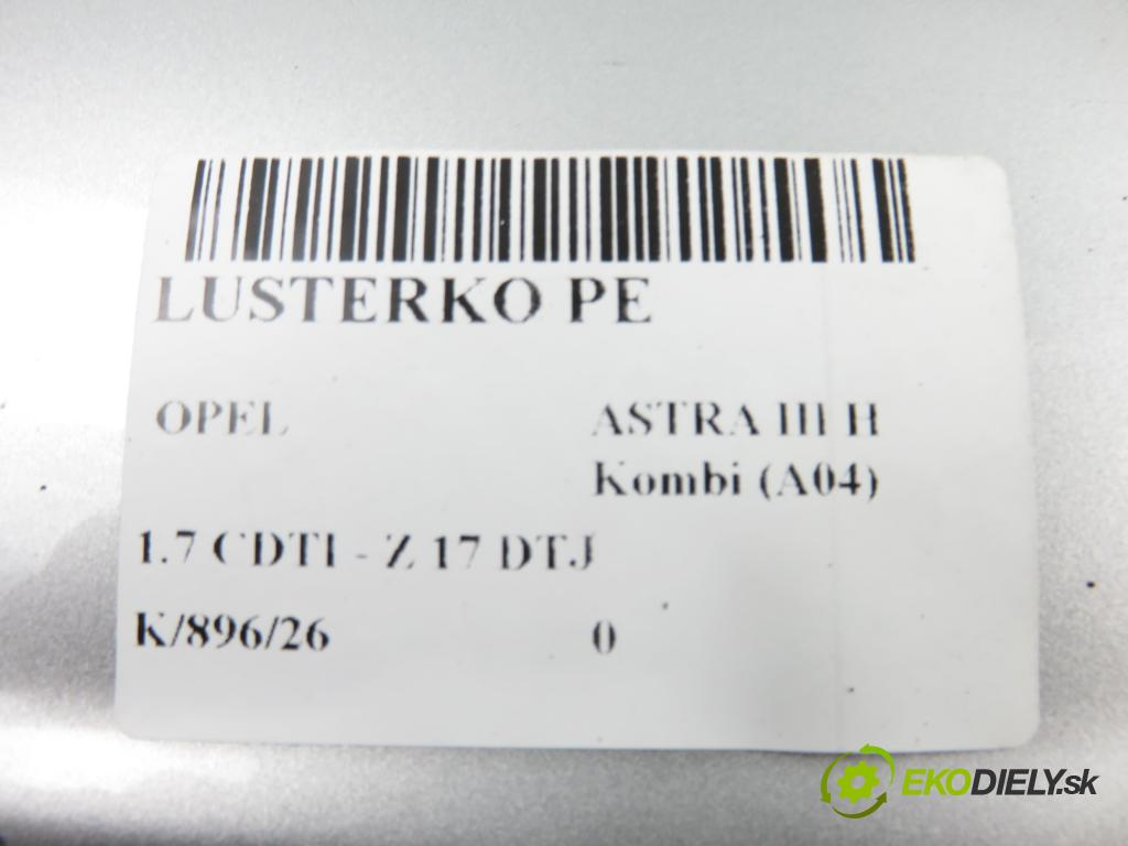 OPEL ASTRA H Kombi (A04) KOMBI 2009 81,00 1.7 CDTI - Z 17 DTJ 1686,00 Spätné zrkadlo 13253337