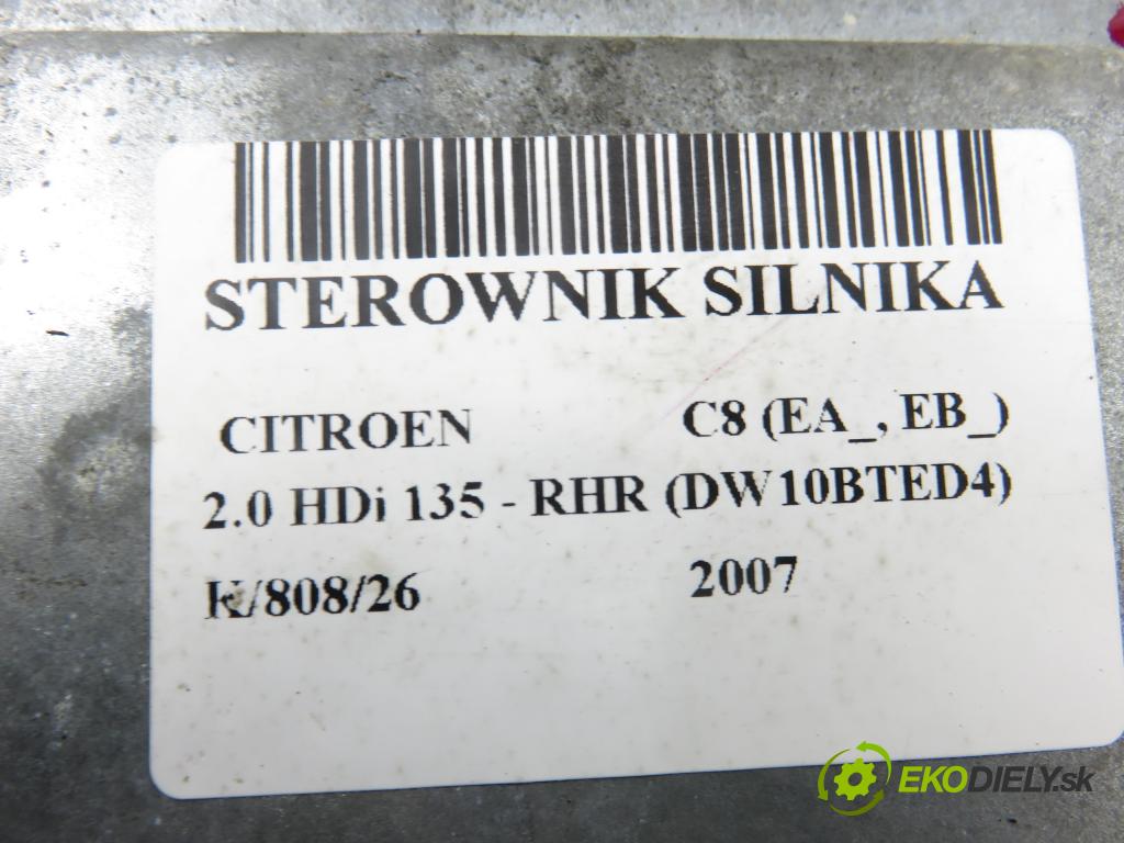 CITROEN C8 (EA_, EB_) MINIVAN 2007 100,00 2.0 HDi 135 - RHR (DW10BTED4) 1997,00 řídící jednotka motora 5WS40615CT ; 9665100380 ; 9661642180