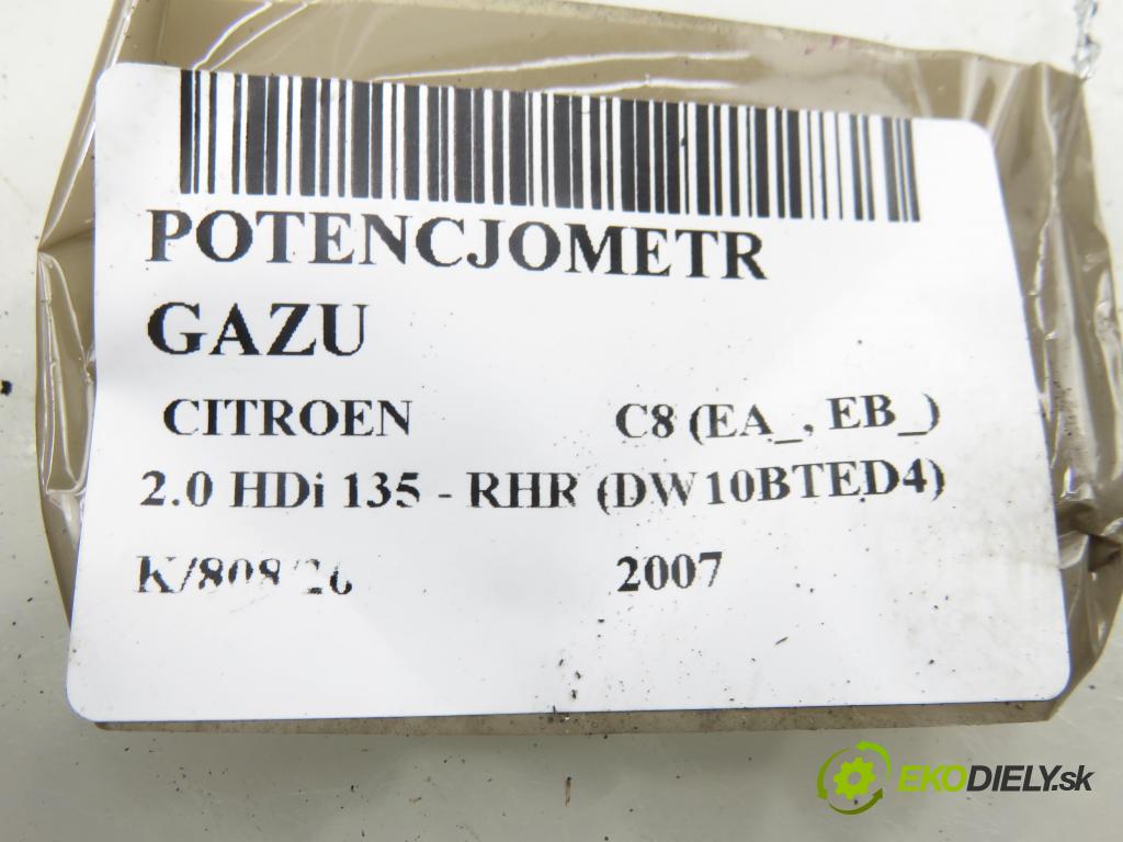 CITROEN C8 (EA_, EB_) MINIVAN 2007 100,00 2.0 HDi 135 - RHR (DW10BTED4) 1997,00 Potenciometer plynu 1400838680 ; 6PV00908309 (Potenciometer plynového pedálu)