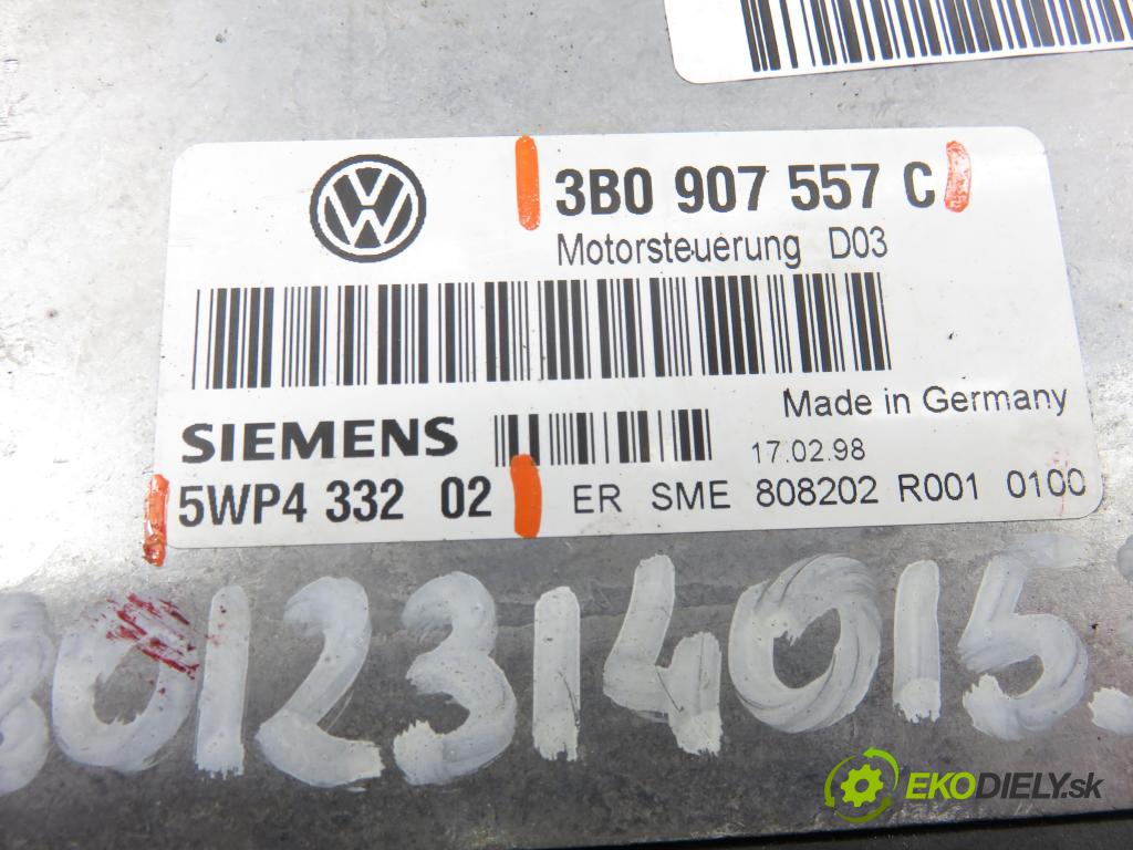 VW PASSAT B5 (3B2) SEDAN 1998 74,00 1.6 - AHL 1595,00 Riadiaca jednotka Motor 5WP433202 ; 3B0907557C