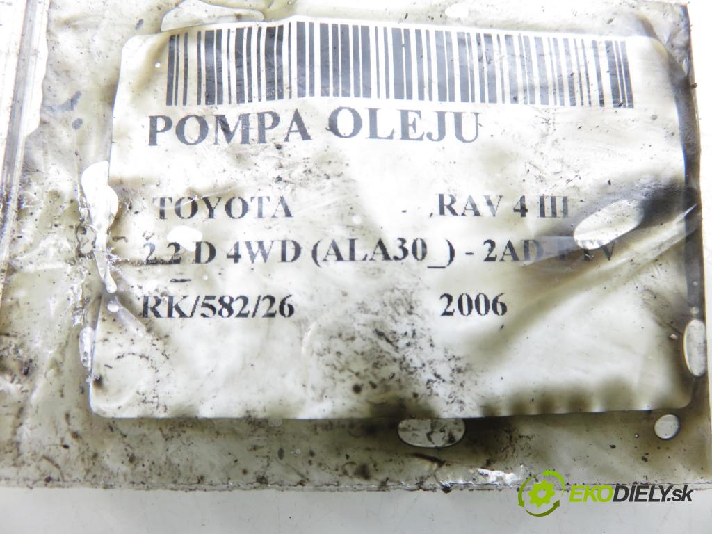 TOYOTA RAV 4 III (_A3_) SUV 2006 100,00 2.2 D 4WD (ALA30_) - 2AD-FTV 2231,00 Pumpa oleja  (Olejová pumpa)