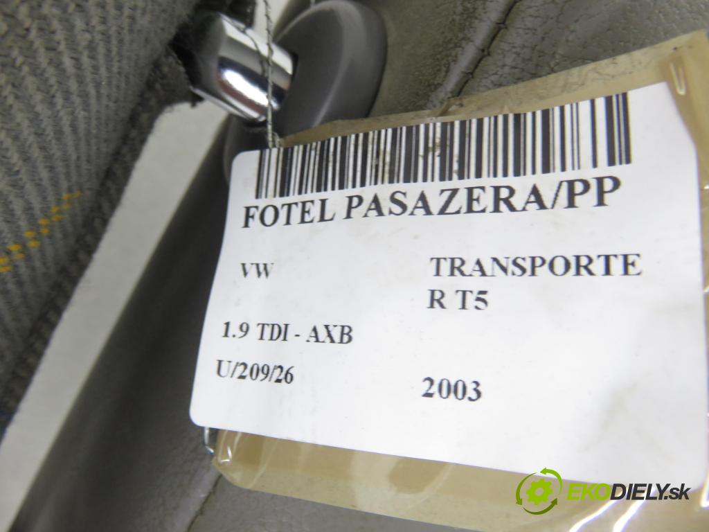 VW TRANSPORTER V Autobus (7HB, 7HJ, 7EB, 7EJ, 7EF, 7EG, 7HF, 7E BUS 2003 77,00 1.9 TDI - AXB 1896,00 Sedadlo CESTUJÚCI/PP 