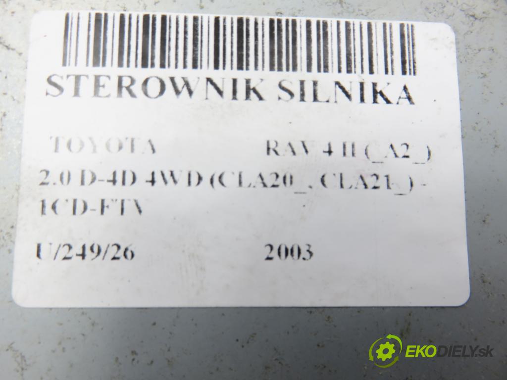 TOYOTA RAV 4 II (_A2_) SUV 2003 85,00 2.0 D-4D 4WD (CLA20_, CLA21_) - 1CD-FTV 1995,00 Riadiaca jednotka Motor 8966142A10 ; 1758005441