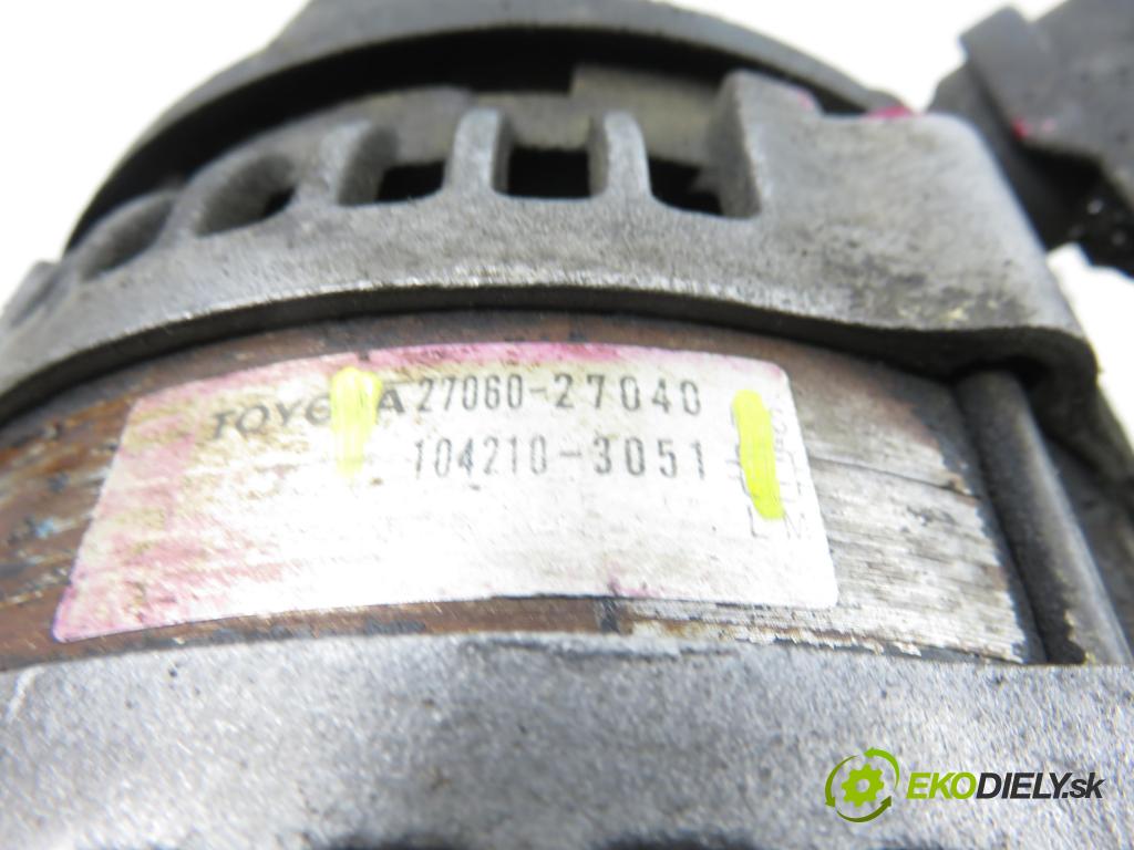 TOYOTA RAV 4 II (_A2_) SUV 2003 85,00 2.0 D-4D 4WD (CLA20_, CLA21_) - 1CD-FTV 1995,00 Alternátor 2706027040 ; 1042103051 (Alternátor)