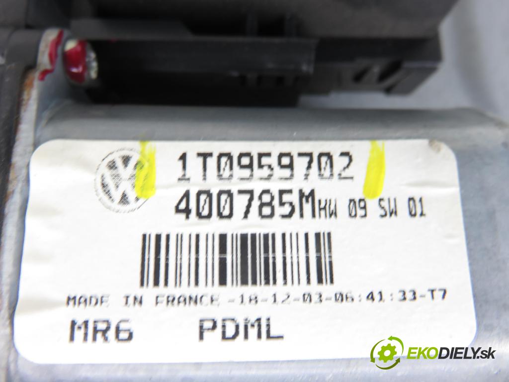 VW TOURAN (1T1, 1T2) MINIVAN 2004 74,00 1.9 TDI - AVQ 1896,00 Mechanizmus okien 1T0959702 ; 1K0959792C