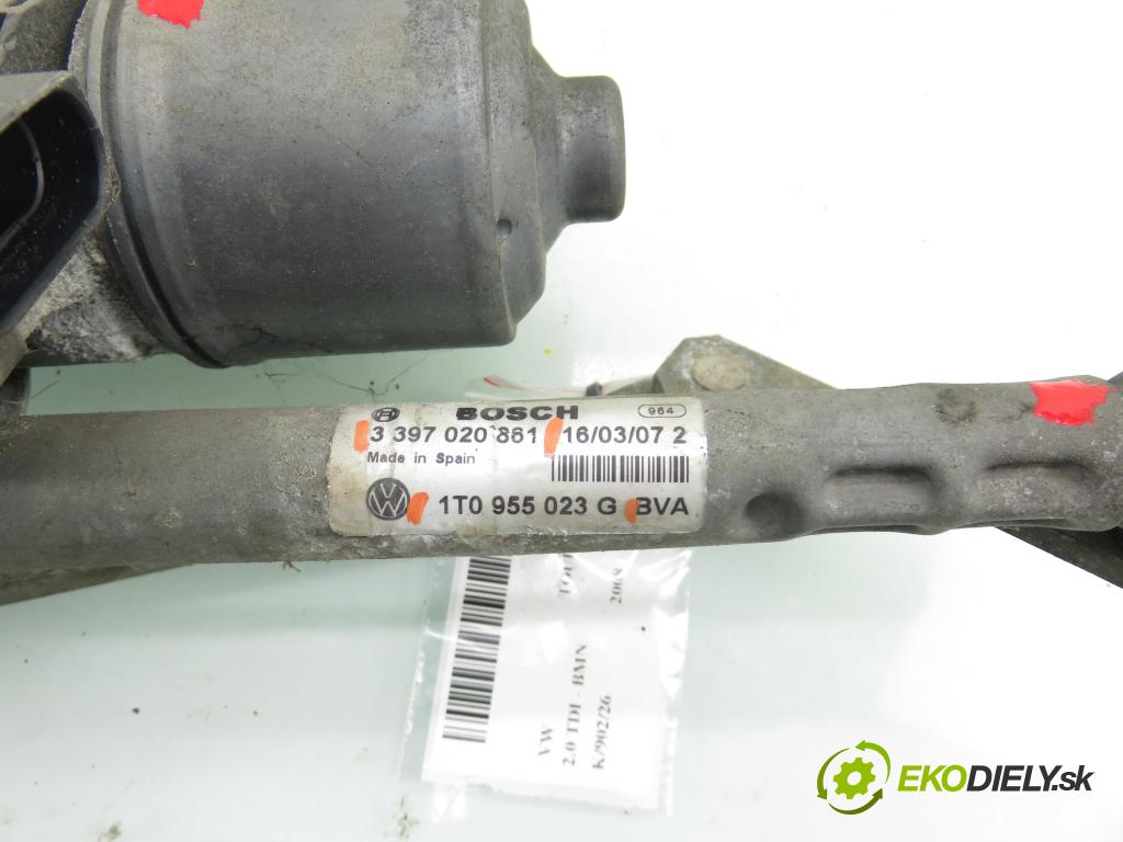 VW TOURAN (1T1, 1T2) MINIVAN 2008 125,00 2.0 TDI - BMN 1968,00 Motorček stieračov 1397220501 ; 1T0955119D ; 3397020861