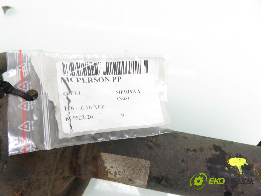 OPEL MERIVA A nadwozie wielkoprzestrzenne (MPV) (X03) HB 2003 77,00 1.6 16V 105 - Z 16 XEP 1598,00 MCPERSON PP