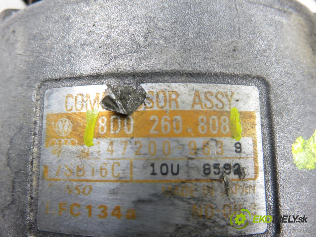 VW PASSAT B5 Variant (3B5) KOMBI 1999 85,00 1.9 TDI - AJM 1896,00 KOMPRESOR: klimatizácie 8D0260808 ; 147200963 (Kompresor klimatizácie)
