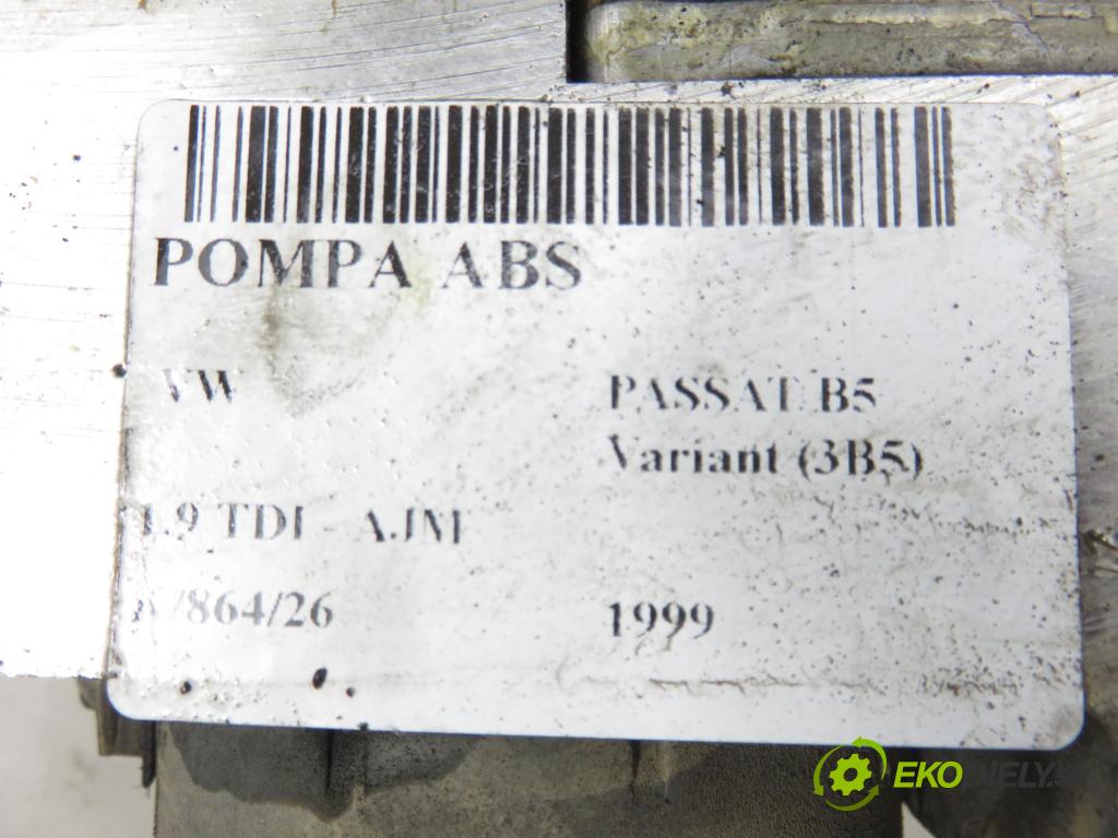 VW PASSAT B5 Variant (3B5) KOMBI 1999 85,00 1.9 TDI - AJM 1896,00 Pumpa ABS 8E0614111AH ; 0265220525 (Pumpa ABS)