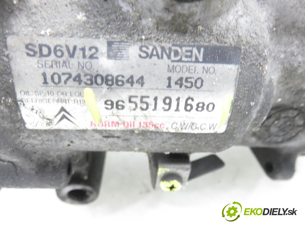 CITROEN C3 I (FC_) HB 2006 50,00 1.4 HDi - 8HZ (DV4TD) 1398,00 KOMPRESOR: klimatizácie 9655191680 (Kompresor klimatizácie)